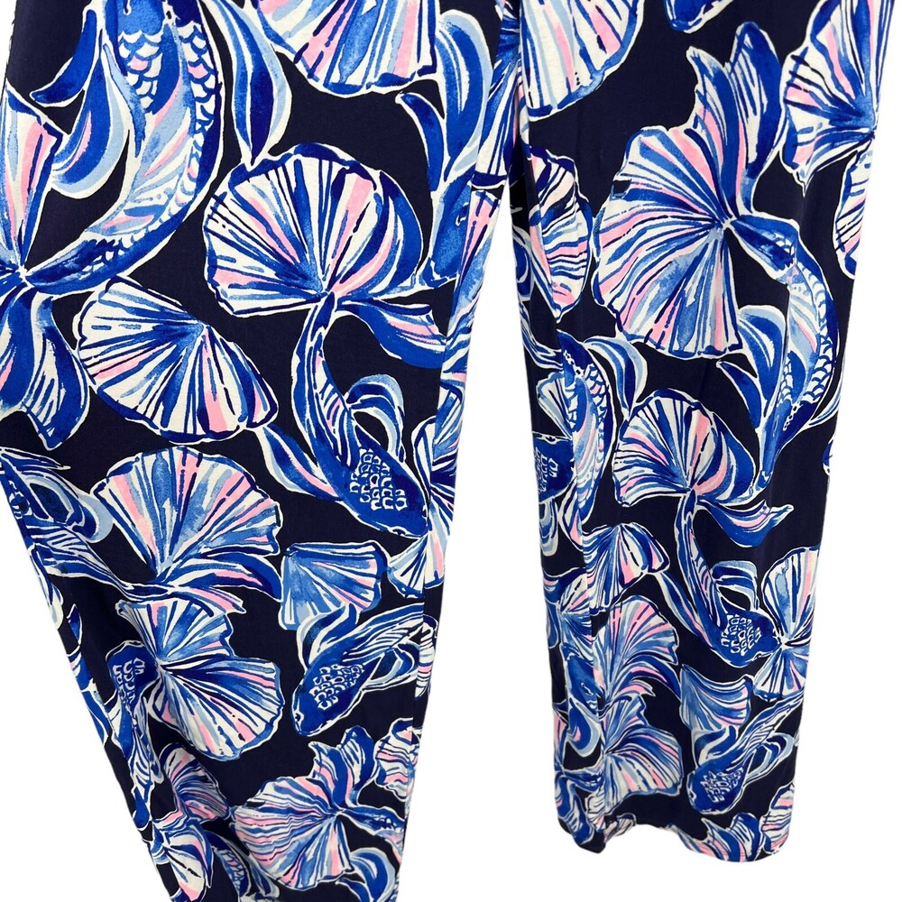 Lilly Pulitzer Alathea Jumpsuit Bright Navy in Reel Life Off Shoulder Size XS - Picture 8 of 13